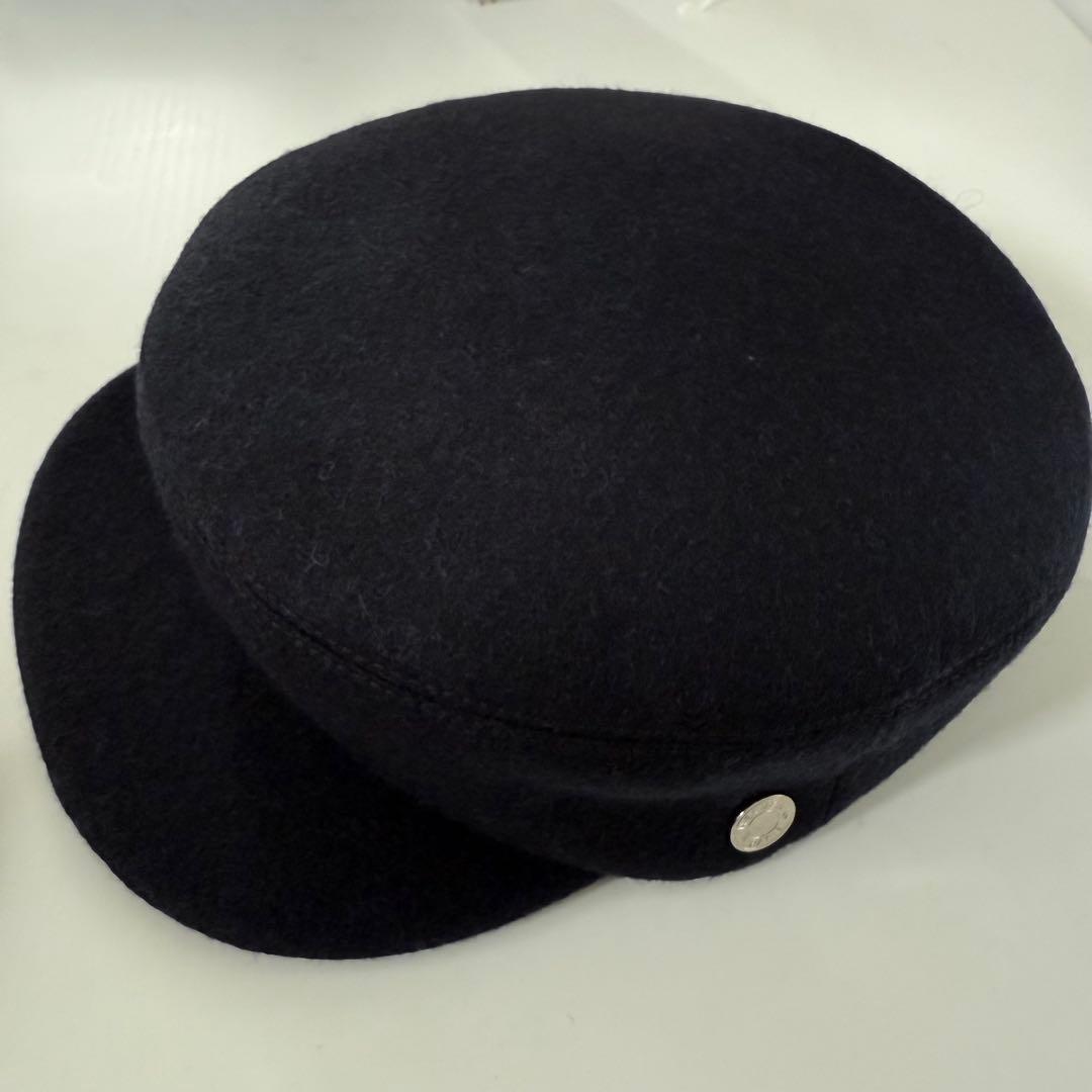 美品　エルメス　キャスケット 《 ダニ 》ウール　ブラック　エルメスセリエ　56