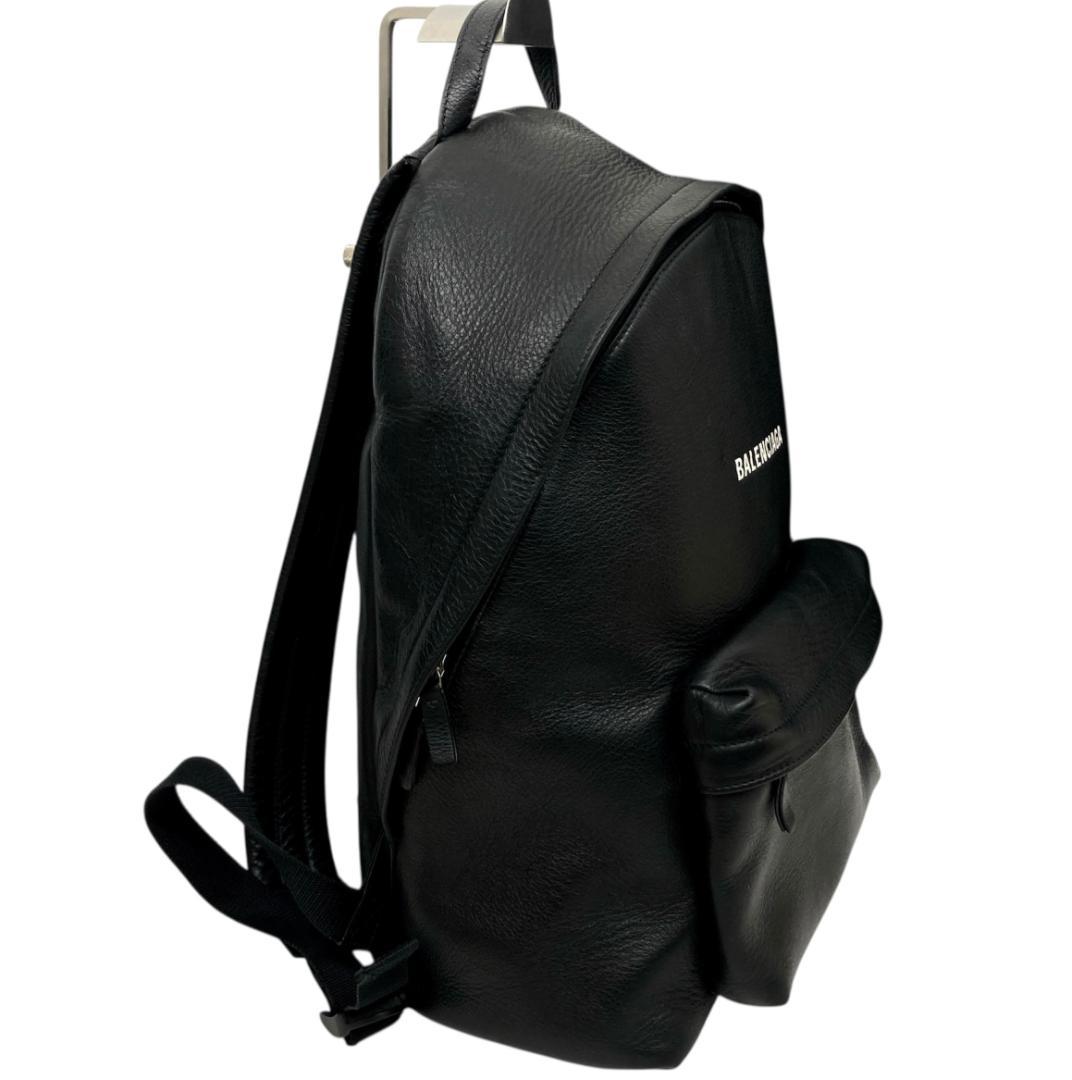 バレンシアガ エブリデイ バックパック リュック レザー シボ革 黒 ロゴ