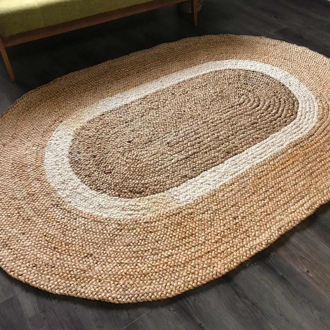 139x204cm ラグ ラグマット 麻 ジュート 夏用 天然素材 アジアン