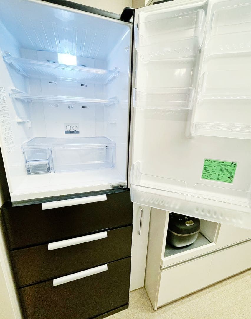 AQUA アクア 355L 4ドア冷蔵庫 冷凍庫 AQR-SD36A ブラック