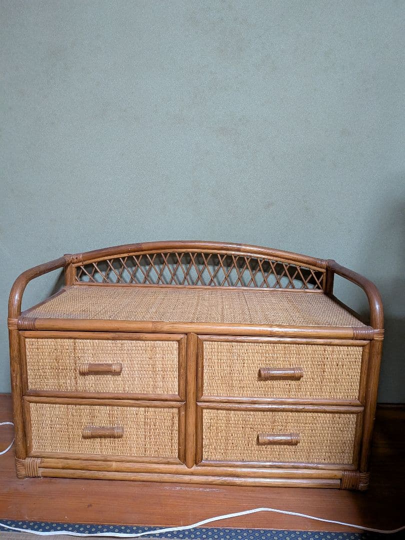 籘　ラタン製 段引き出しチェスト