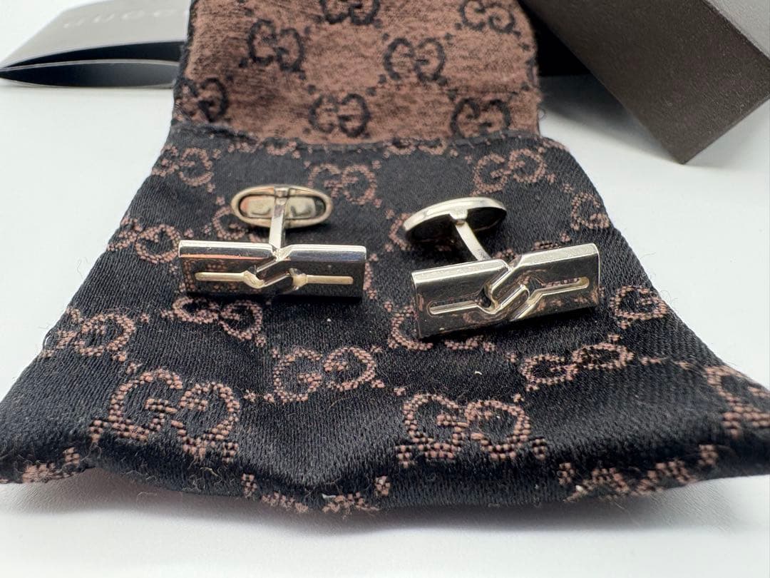GUCCI シルバー925 メンズ　カフリンクス　箱付