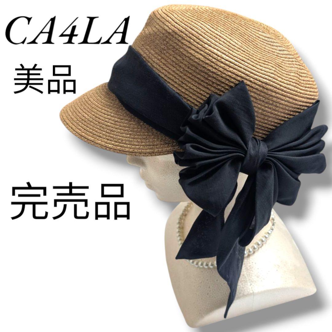 【完売品】CA4LA♡カシラ✨ リボン付き麦わら帽子 ストローハット キャップ型