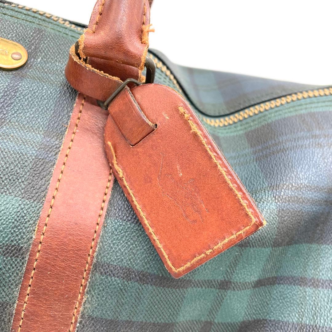 【美品】ポロラルフローレン　2way ボストンバッグ　チェック柄　PVC 大容量