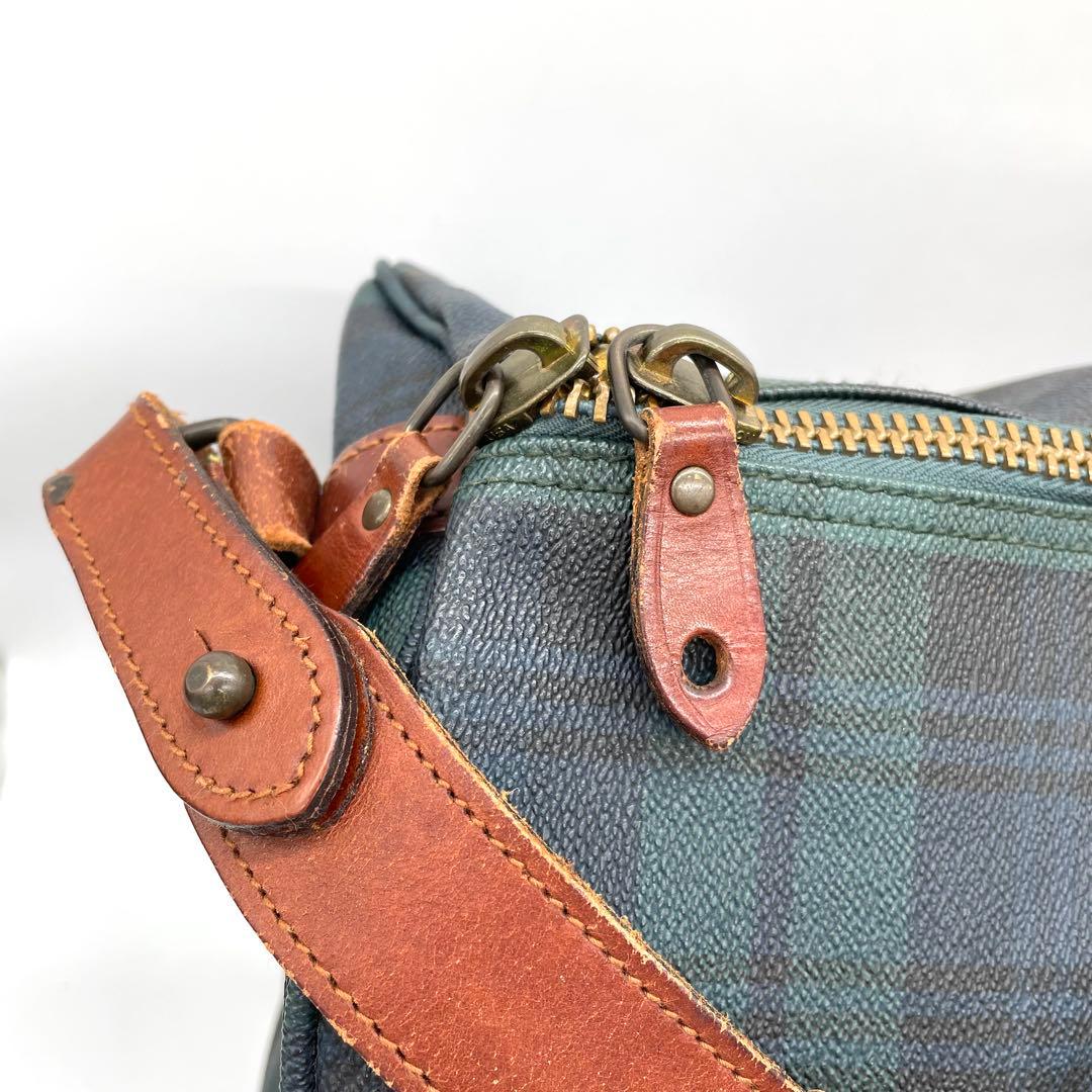 【美品】ポロラルフローレン　2way ボストンバッグ　チェック柄　PVC 大容量