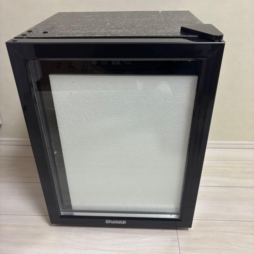 Shelddi 小型冷蔵庫 48L コンプレッサー式 透明ガラスドア お洒落