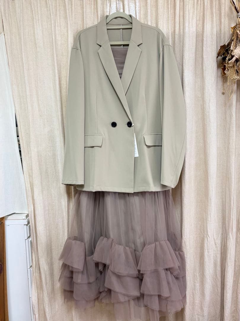 ANDRESD ボリュームチュールジャケットセットドレス