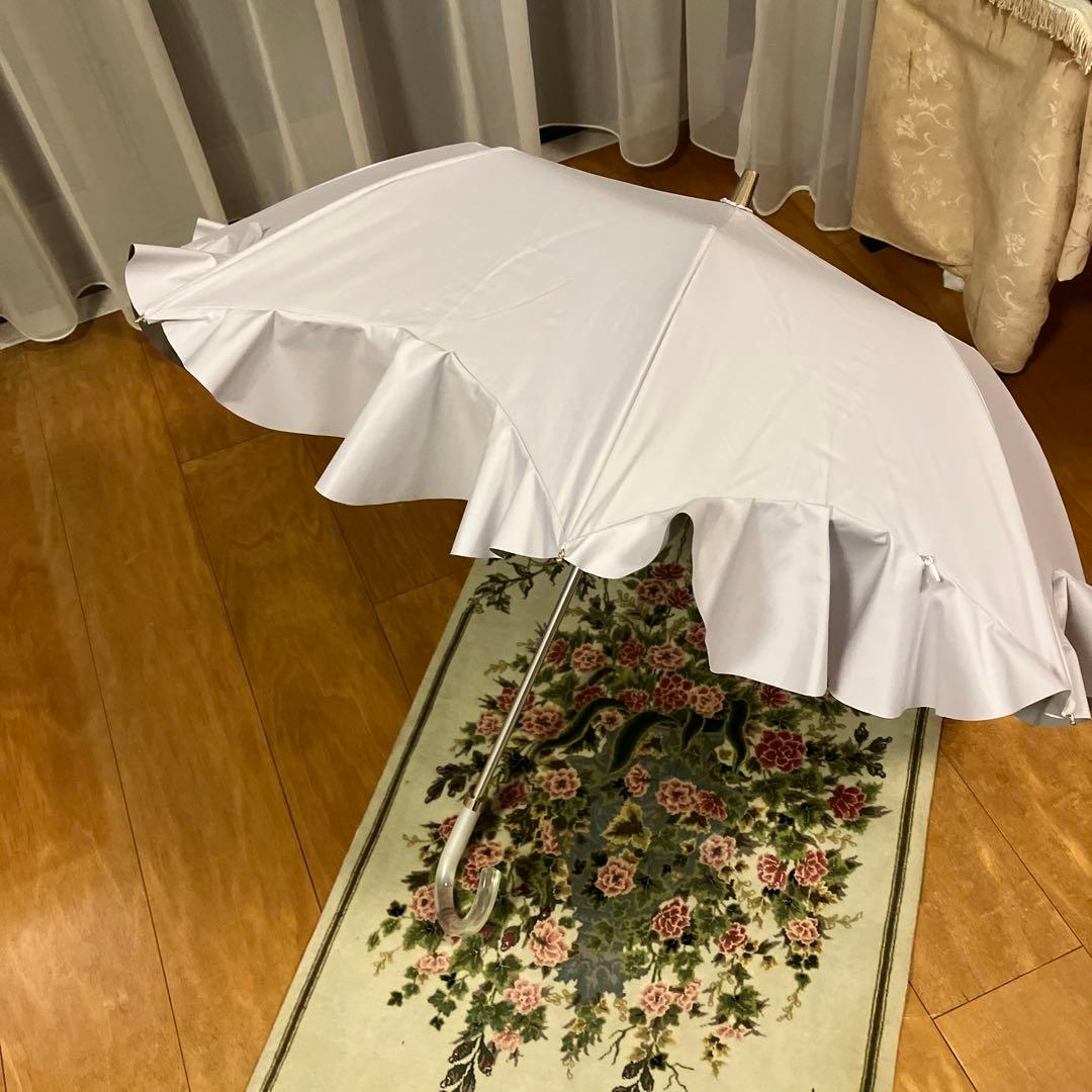 未使用❗️LANVIN‼️フリル付き折りたたみ傘 晴雨兼用