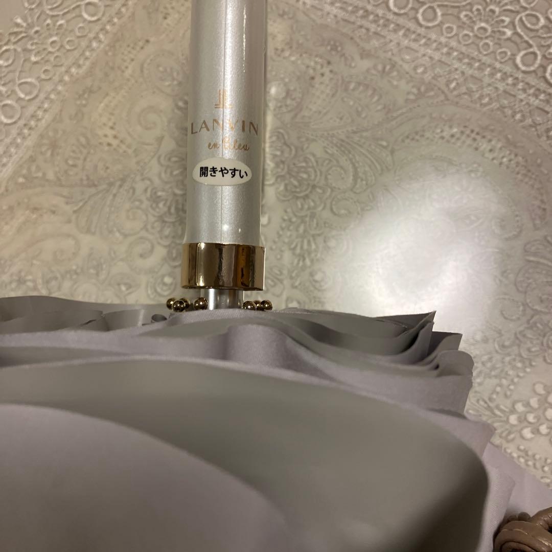 未使用❗️LANVIN‼️フリル付き折りたたみ傘 晴雨兼用
