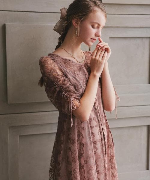 美品 Dorry Doll ドリードール エンブロイダリーレイヤードドレス S