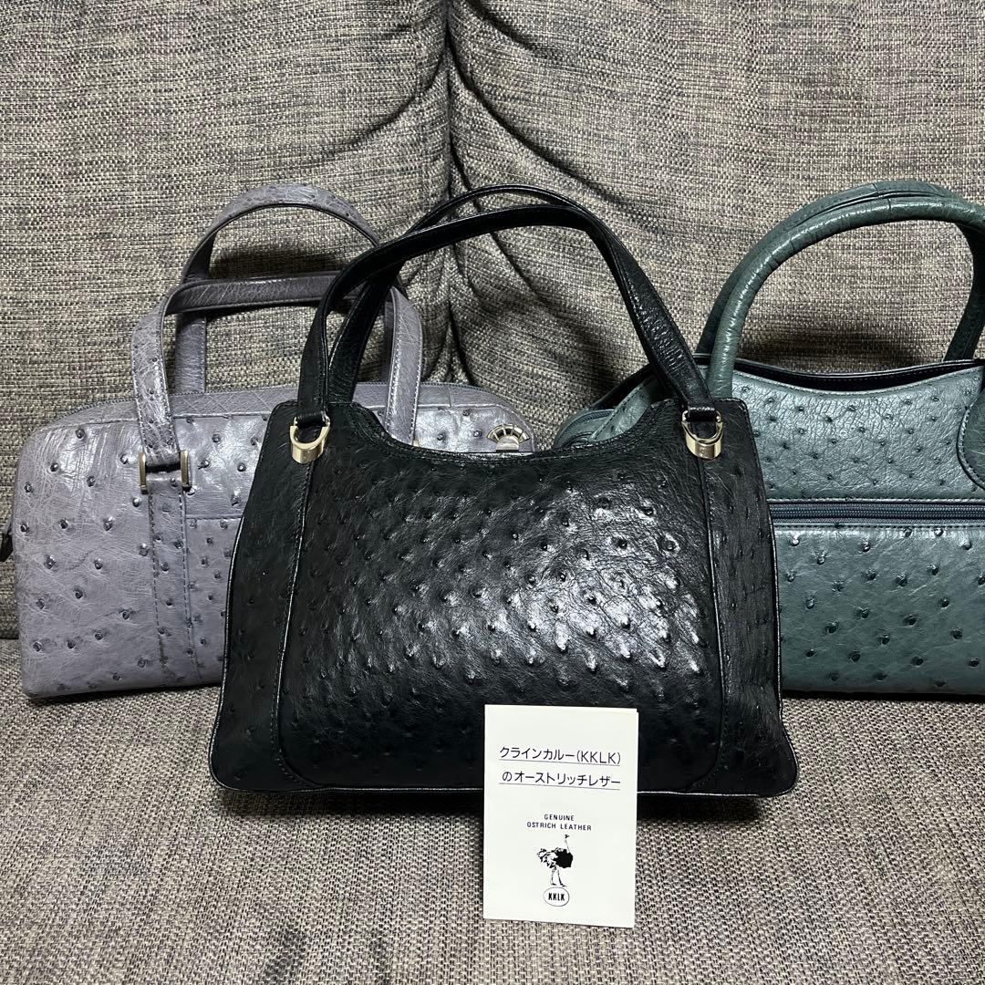 JRA オーストリッチ クラインカルー ハンドバッグ 3点セット