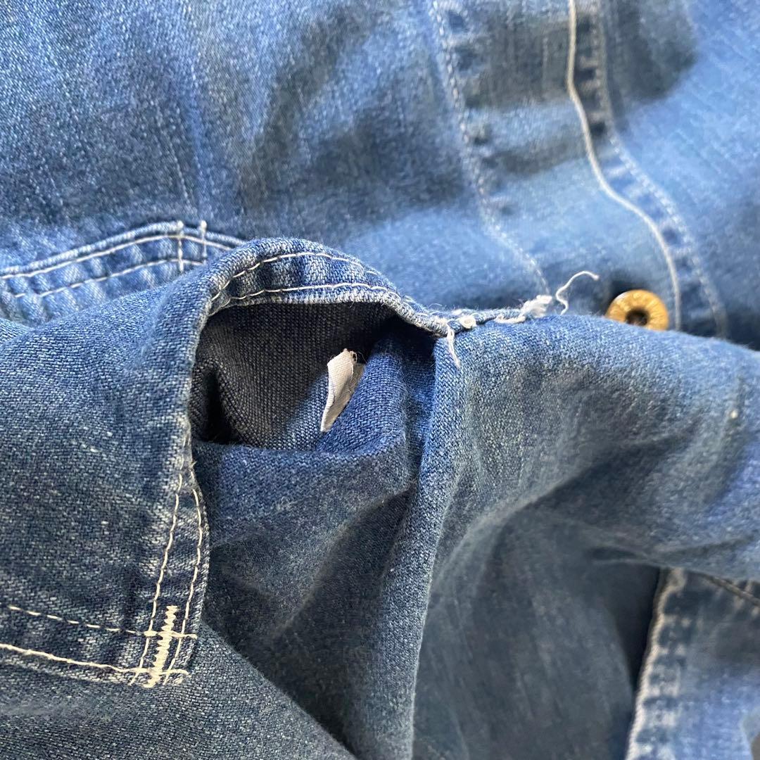 希少 60s デニム カバーオール 4ポケ 裏地なし46サイズ ヴィンテージ