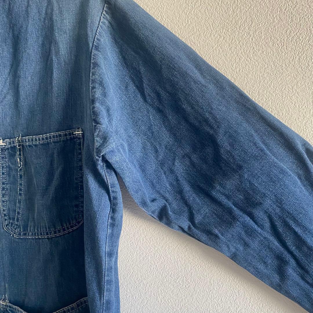 希少 60s デニム カバーオール 4ポケ 裏地なし46サイズ ヴィンテージ