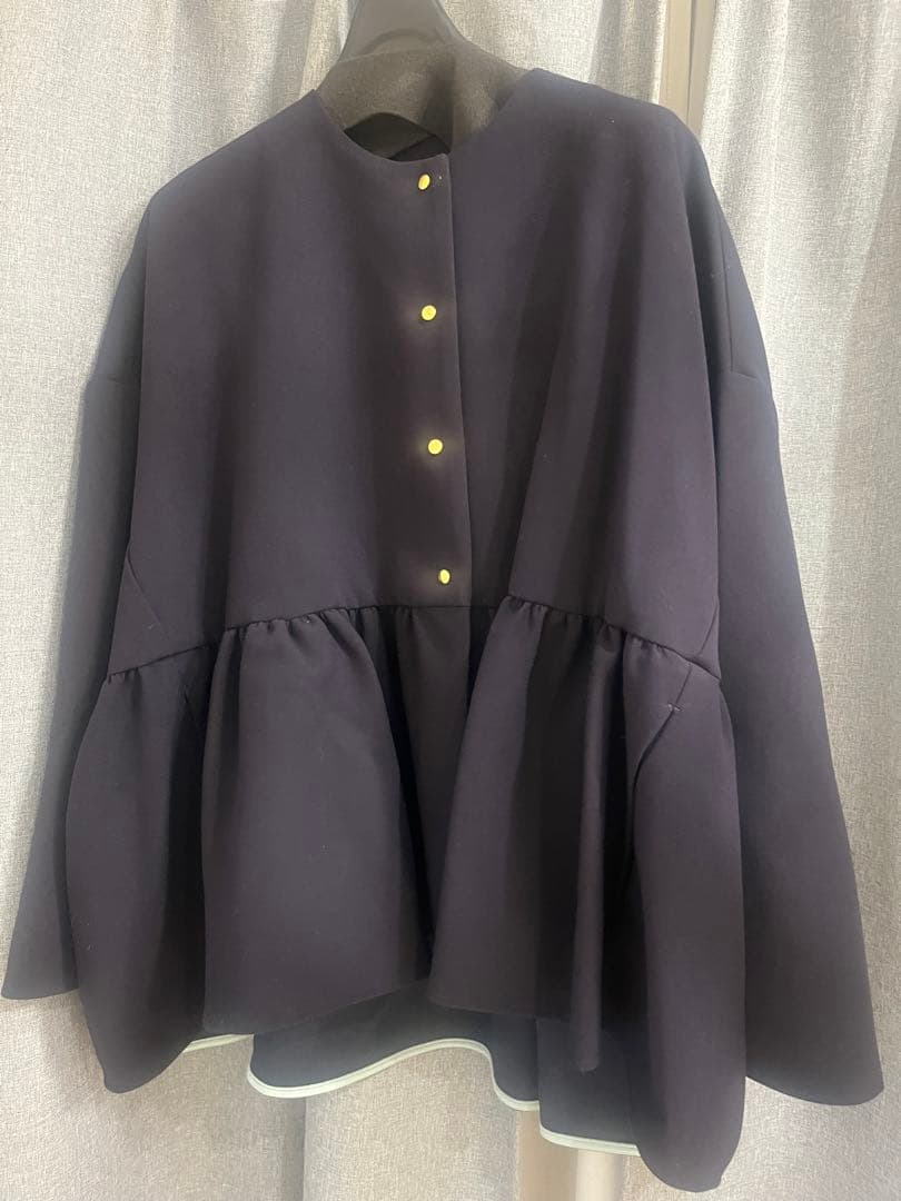 yoriダブルクロスワイドジャケットネイビー