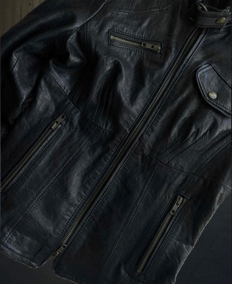 00s archive leather jacket y2k grunge 平成