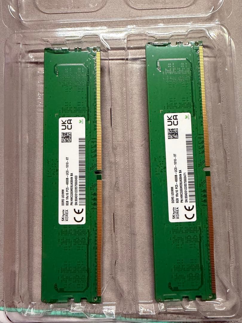 SK hynix DDR5 UDIMMメモリー 16GB(8GB×2)