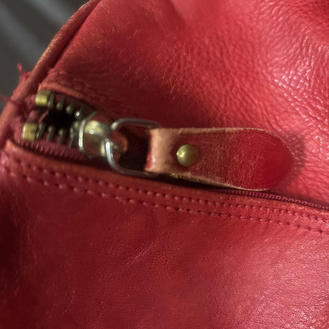 【polo ralph lauren】レザー ボストンバッグ レッド