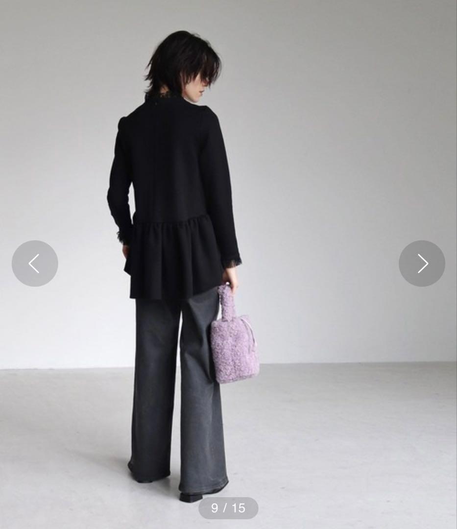 ツルバイマリコオイカワ Queenie ボンディングペピラムトップス free