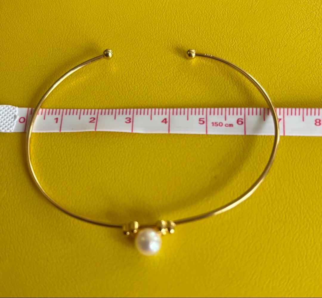 MIKIMOTO ゴールド バングル アコヤ真珠付き　K18
