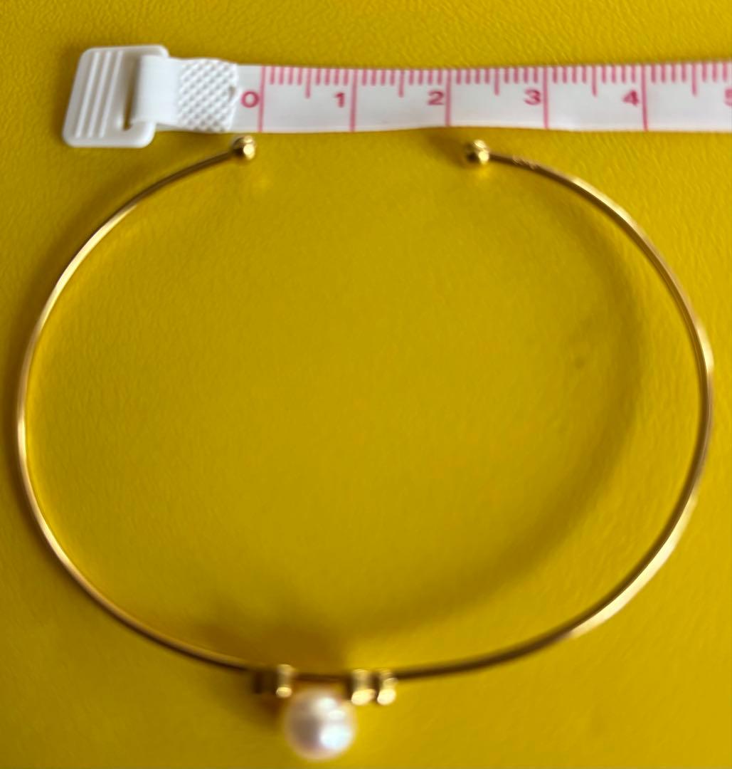 MIKIMOTO ゴールド バングル アコヤ真珠付き　K18