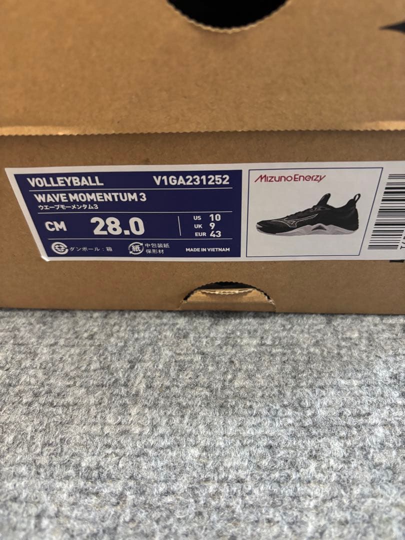 Mizuno Wave Momentum 3 28.0cm ブラック/イエロー