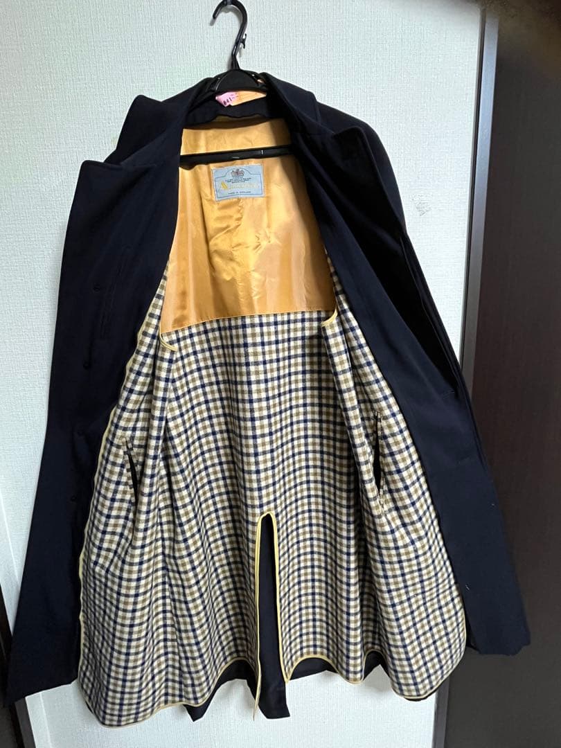 値下げ　Aquascutum ステンカラーネイビー　ライナー付き　XL 防水