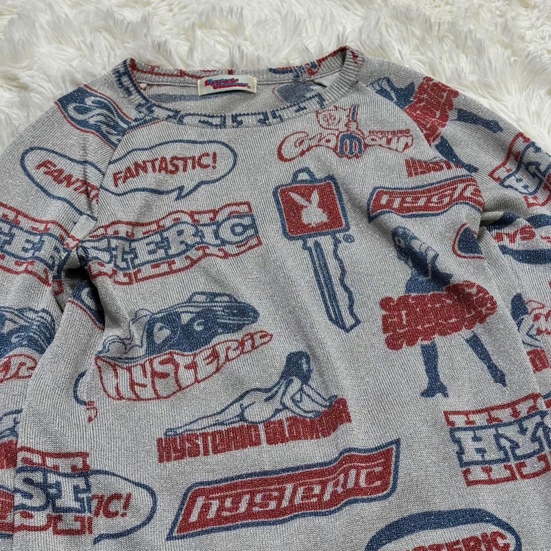 【極希少】初期 90s 00s ヒステリックグラマー 総柄 ラメニット