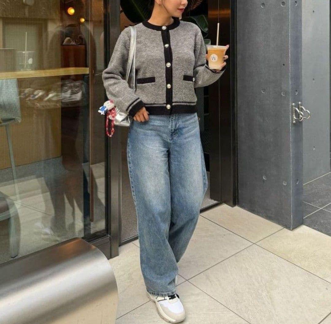 herlipto♡Boucle Bicolor Knit Jacket