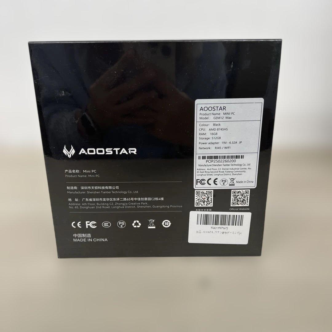 261117 AOOSTARミニpcryzen7 8745HS16G+512G