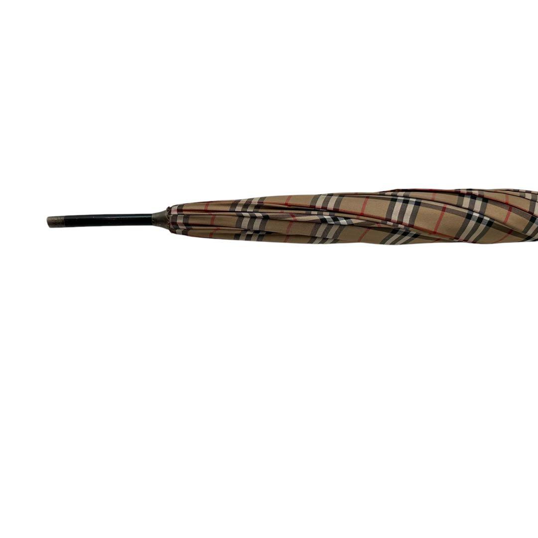良品 BURBERRY バーバリー 長傘 ノバチェック ロゴプレート 雨傘