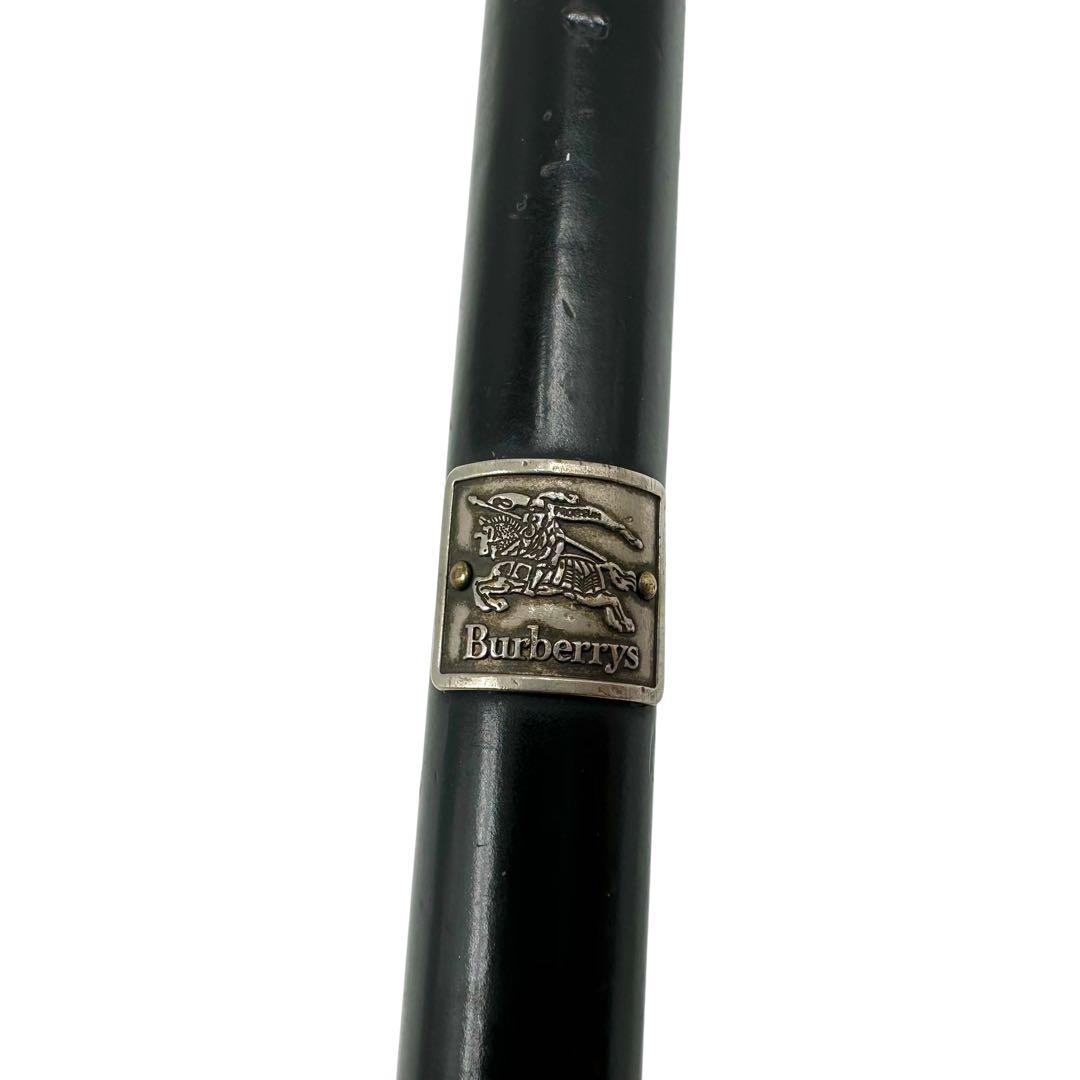 良品 BURBERRY バーバリー 長傘 ノバチェック ロゴプレート 雨傘