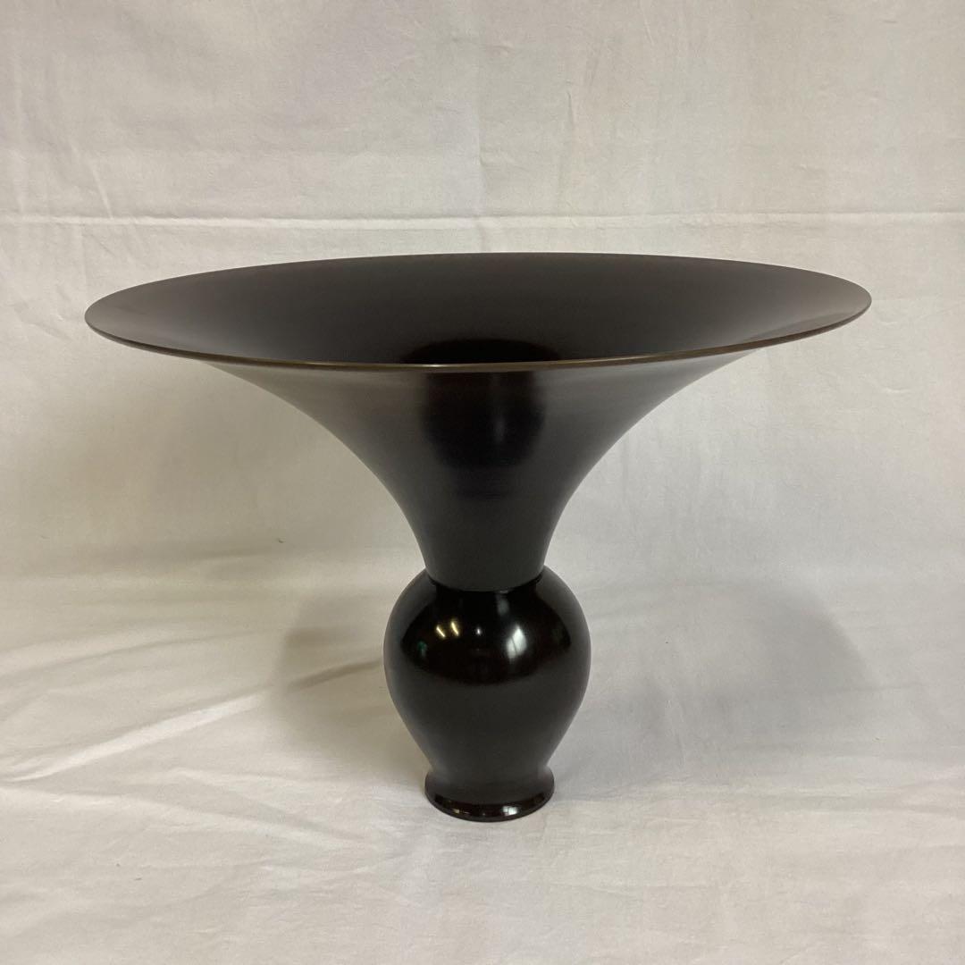 曙作 銅器 花器 池坊/直径28.5cm×高さ21.3cm