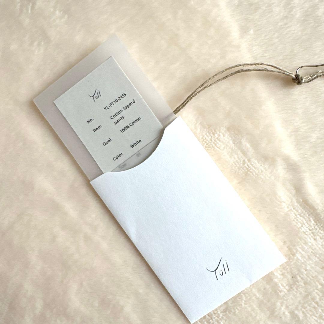 【美品】yoli ヨリ コットンテーパードパンツ ホワイト