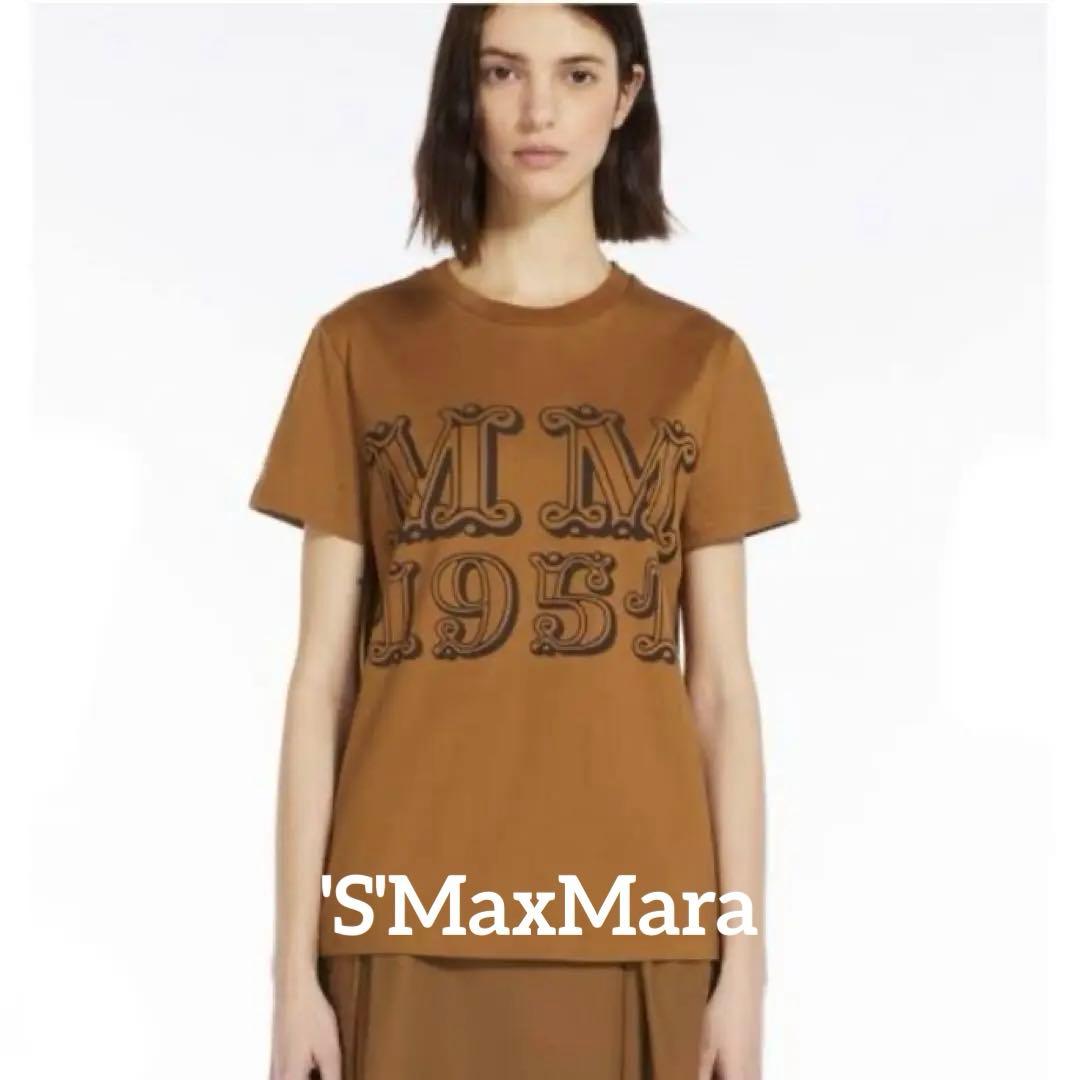 'Sマックスマーラ＊MINCIO MM1951 高密度ツヤ感Tシャツ＊キャメル