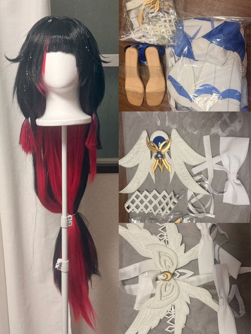 即発送 原神少女　コロンビーナコスプレ ウィッグ 靴付き フルセット