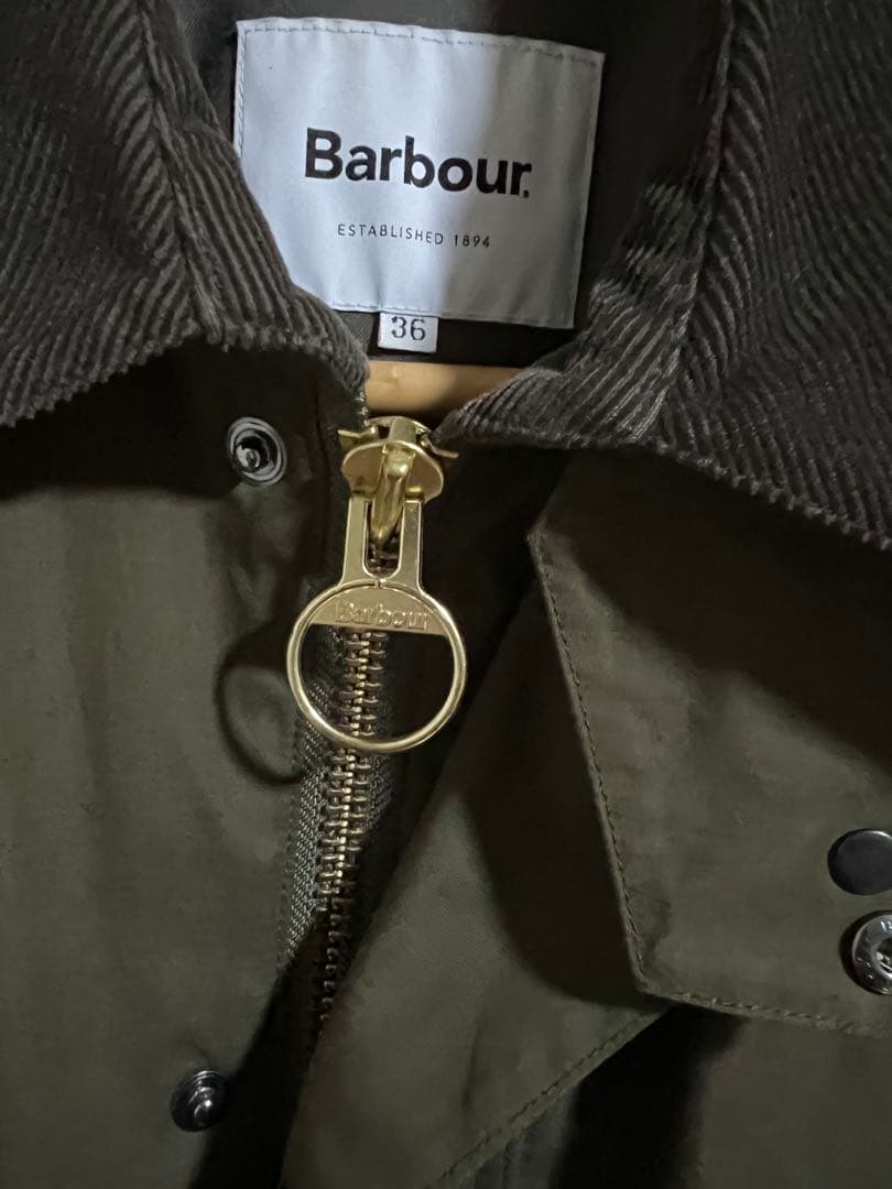Barbour ノンオイル　ジャケット 短丈　36サイズ オリーブ
