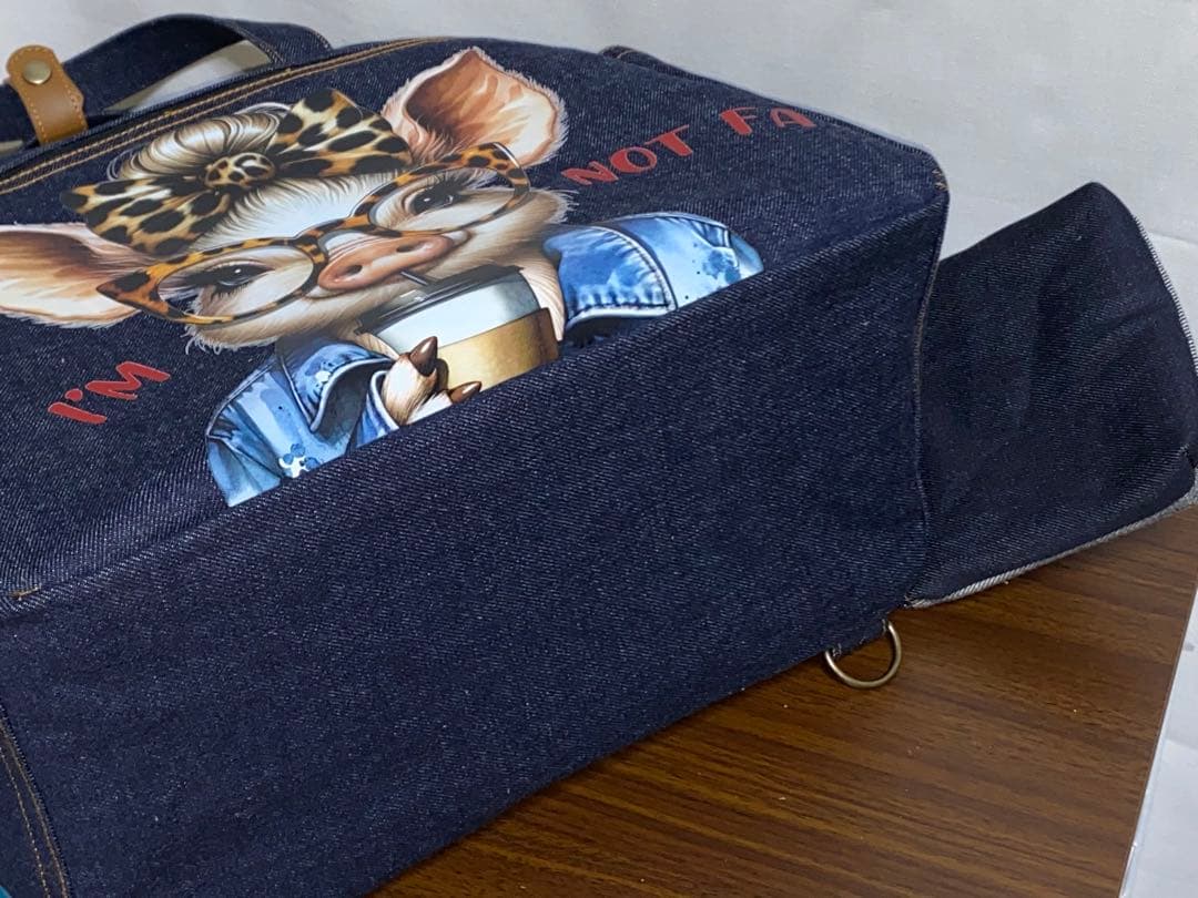 ☆岡山デニム☆ブタさん☆☆☆リュック対応☆4wayボストンバッグ