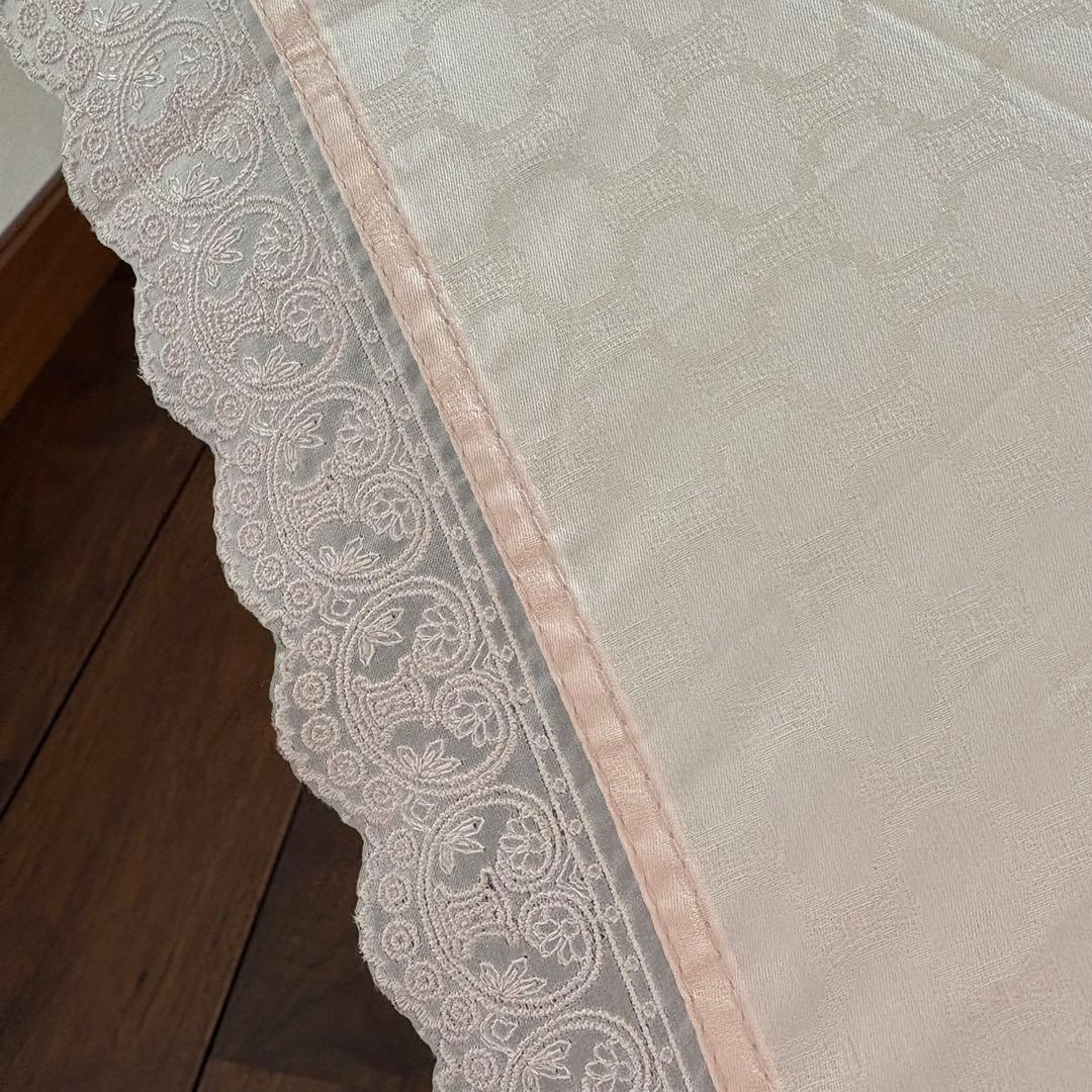 セリーヌ　ピンク レース模様 折りたたみ日傘