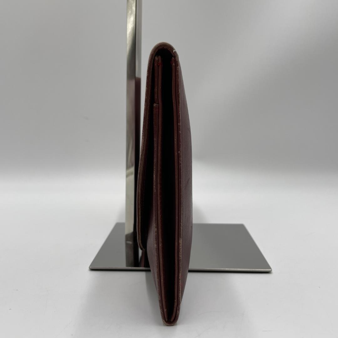 良品 Cartier クラッチバッグ レザー ボルドー マストライン