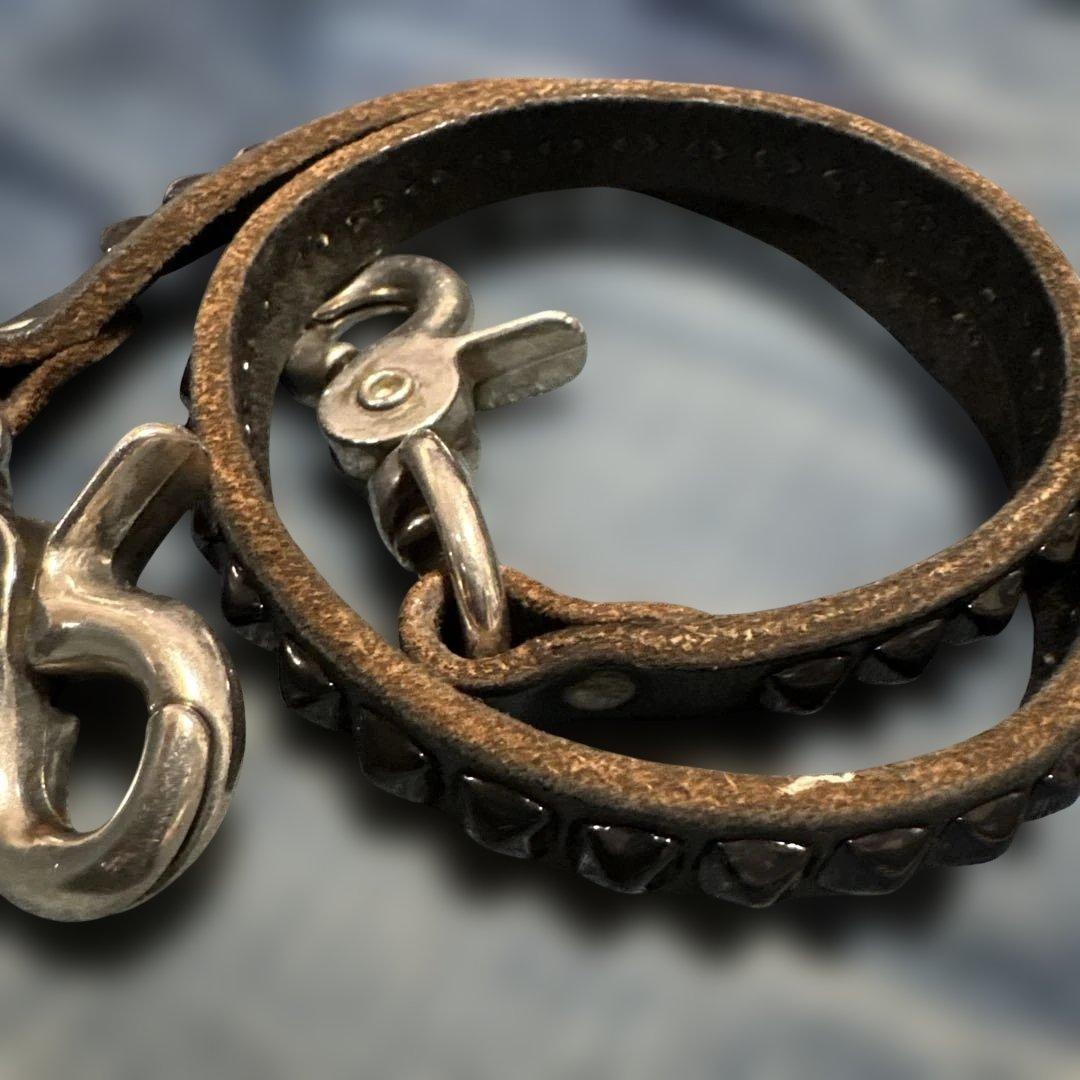 HTC レザー　ウォレットコード　ピラミッド　ブラック