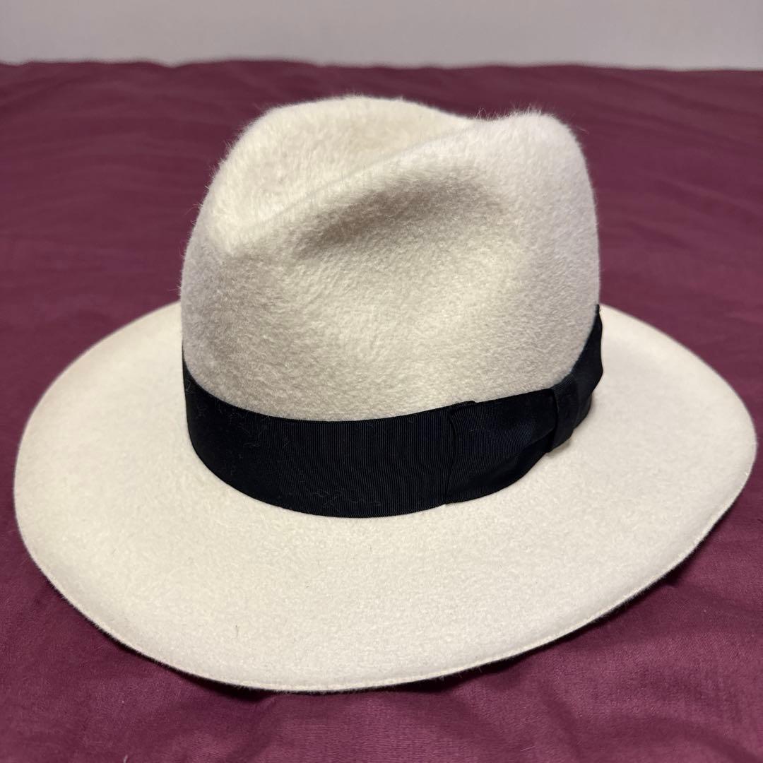 小*す様 WACKO MARIA ホワイトフェルトハット ブラックリボン