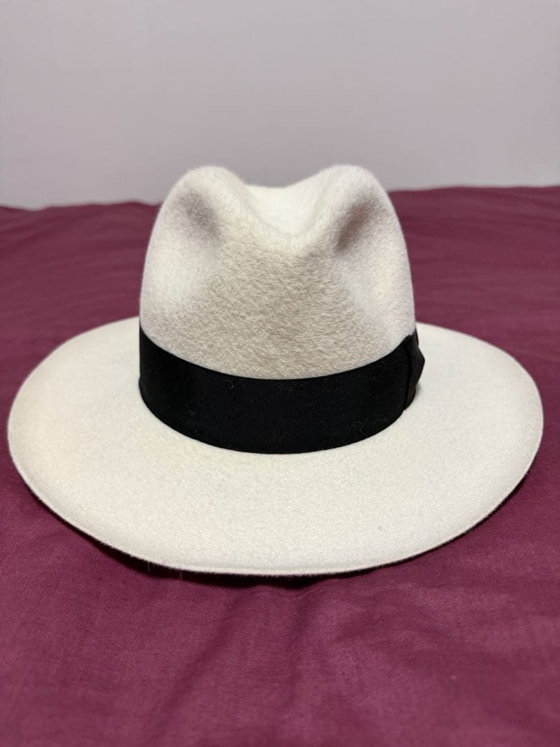 小*す様 WACKO MARIA ホワイトフェルトハット ブラックリボン