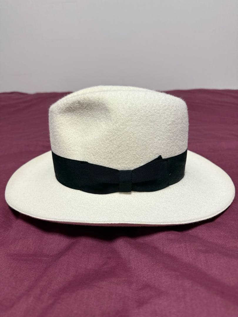 小*す様 WACKO MARIA ホワイトフェルトハット ブラックリボン
