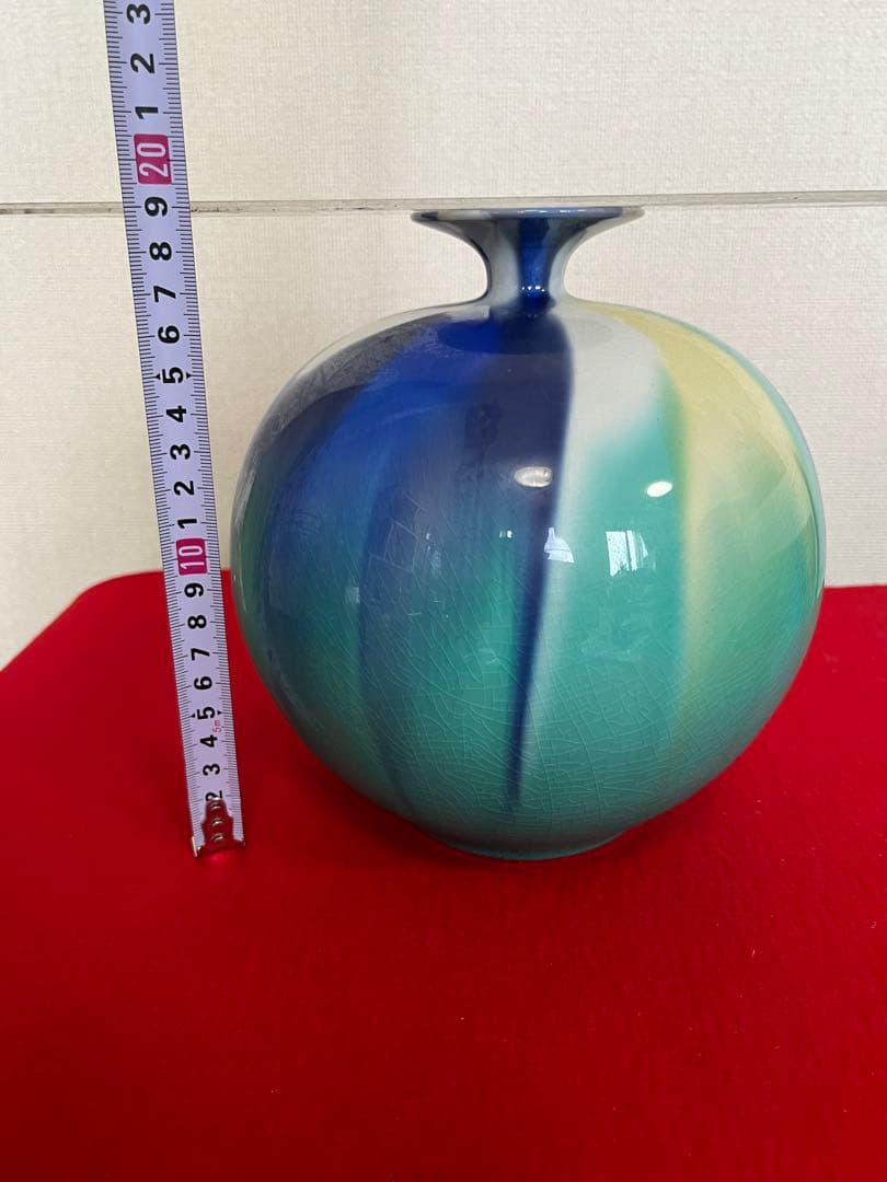 四代 徳田八十吉 襲名記念作品 彩釉 三彩壷『彩光』管理T238