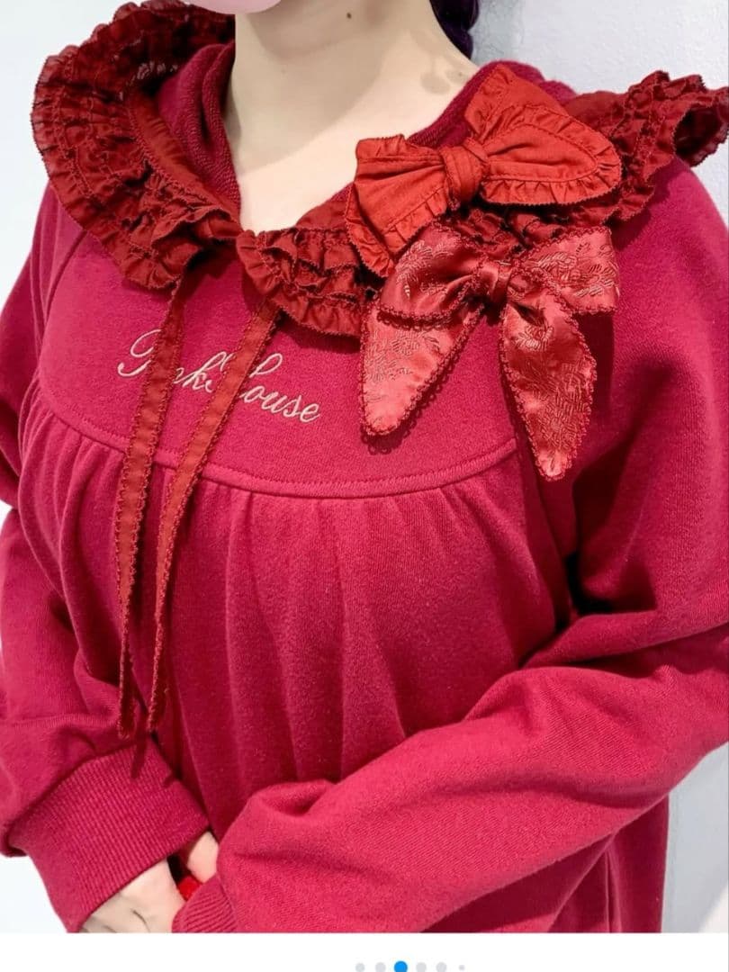 ピンクハウス　2022　フリル使いフーディチュニック　定価30800円