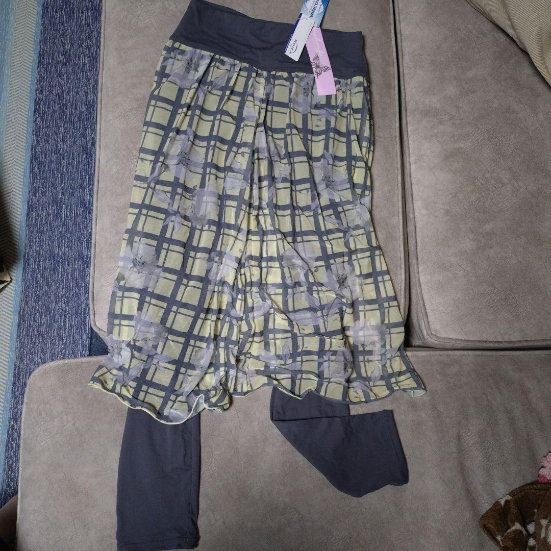 値下げチャコット　花柄チェック バレー　ヨガウェア