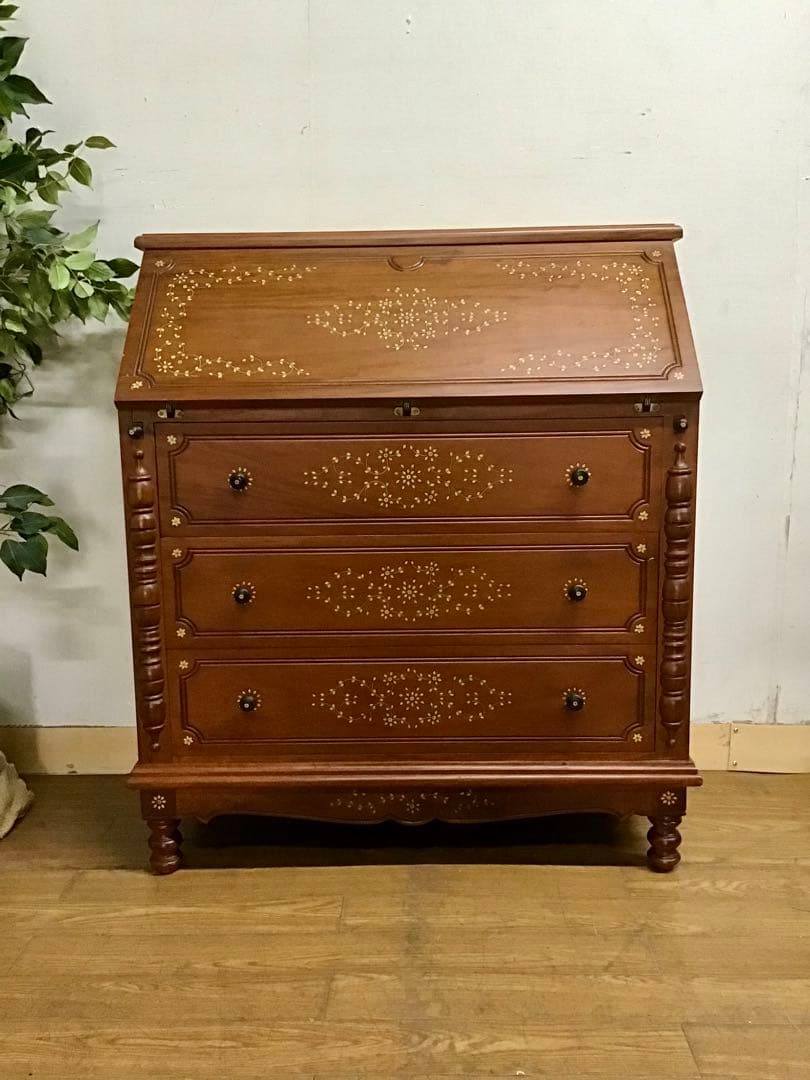 モフ☆管369☆ヨーロピアンヴィンテージ☆象嵌細工☆ライティングビューロー