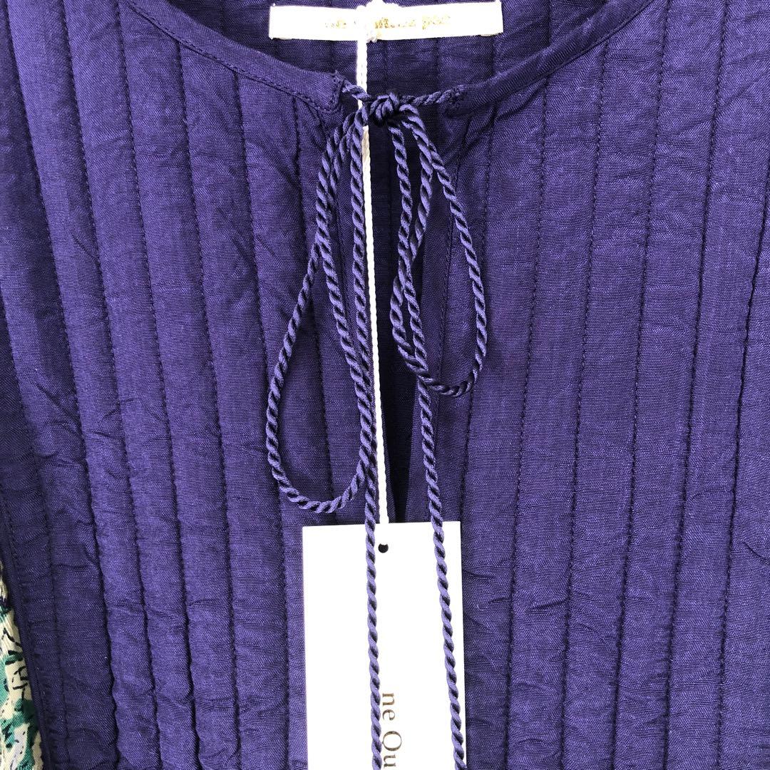 未使用品 ヌキテパ レーヨン ペイズリープリント キルティングドレス ブルー