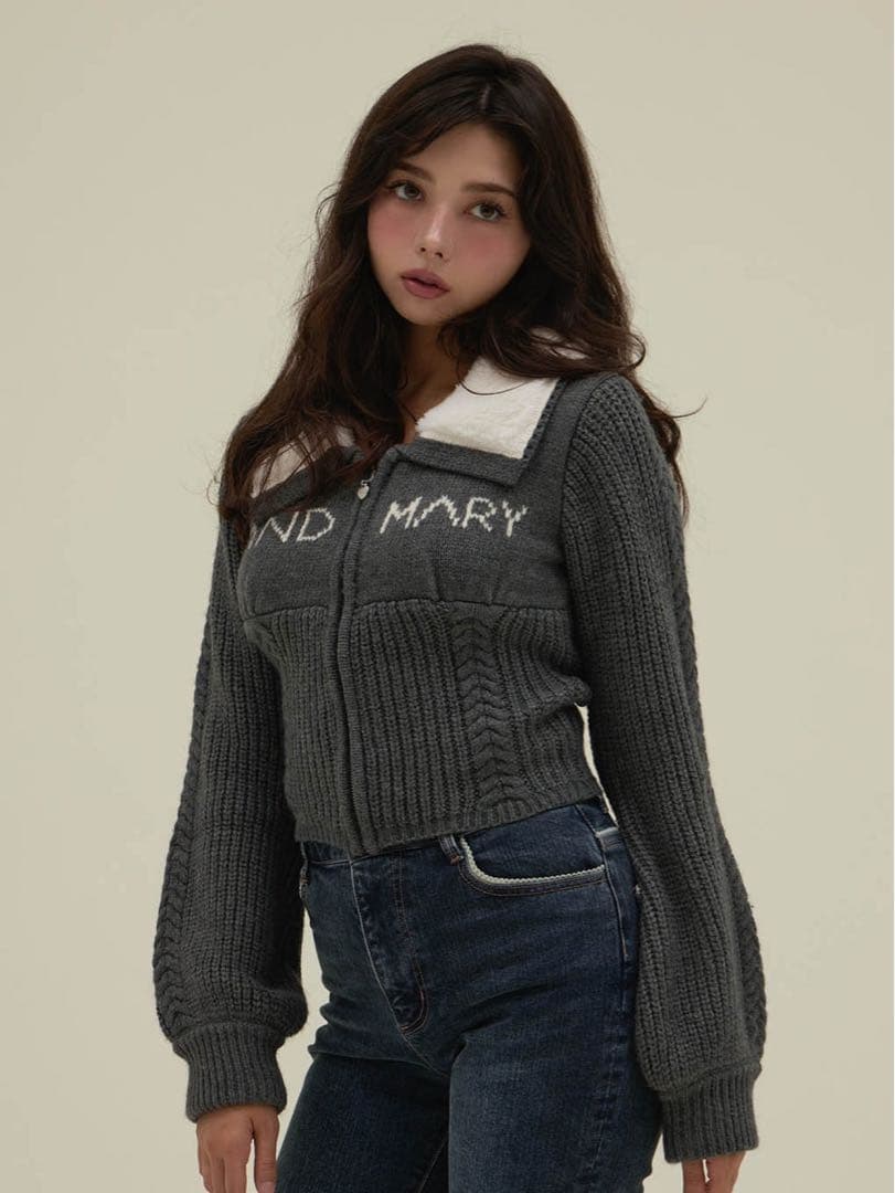 ジャケット・アウター andmary Mary logo zip tops