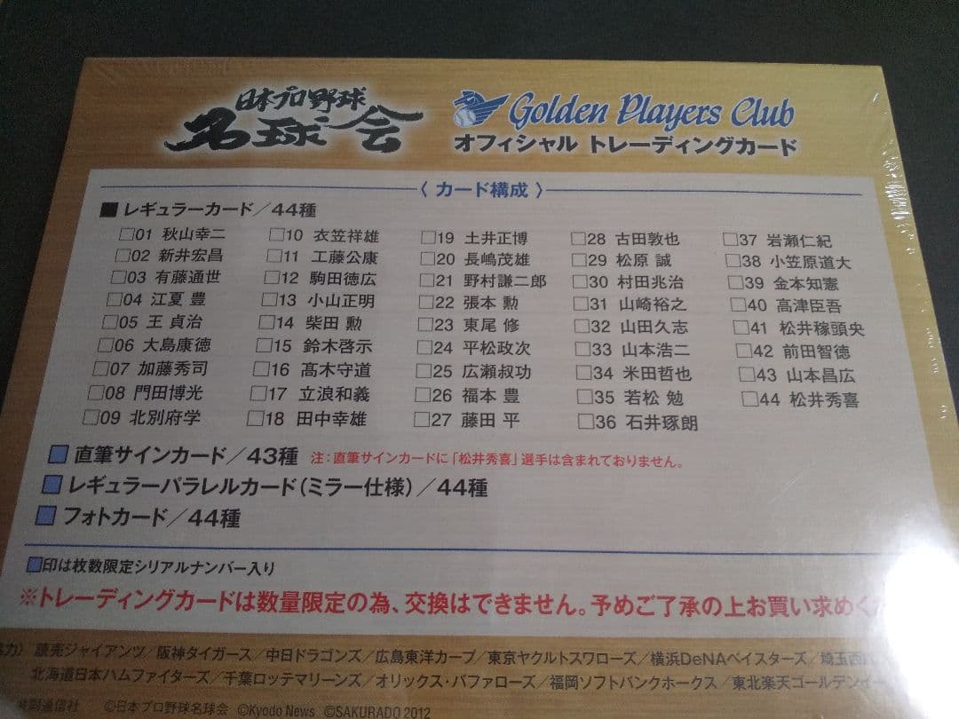 さくら堂　日本プロ野球名球会未開封カードセット